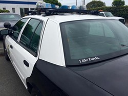 EPD Captain Steve Watson tweeted a photo of his squad car bearing the sticker. - EUREKA POLICE DEPARTMENT