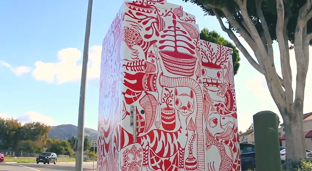 One of San Luis Obispo's gussied up utility boxes. - SLOCITY.ORG