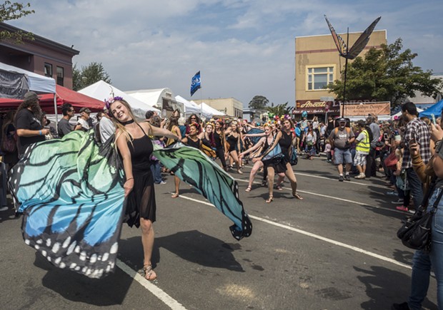 Butterflies fluttered by in the parade courtesy of Trillium Dance Studio. - PHOTO BY MARK LARSON