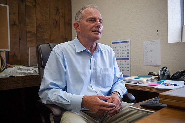 Humboldt County Public Defender David Marcus in his sparsely decorated Eureka office. - PHOTO BY MARK MCKENNA