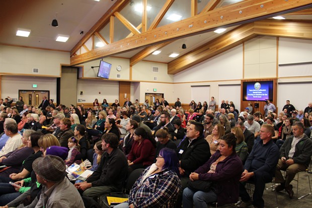 More than 250 people attended the opioid town hall meeting last night put together by state Sen. Mike McGuire and Humboldt County Supervisor Virginia Bass. - ANDREW GEORGE BUTLER