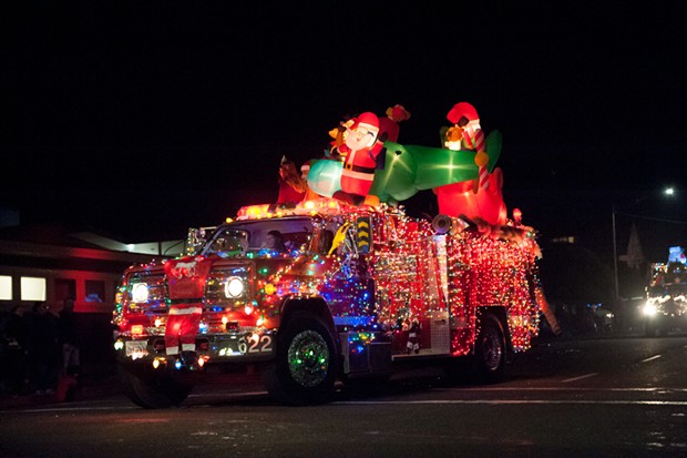 Bright, bright lights at the KEKA Christmas Truckers Parade. - PHOTO BY MARK MCKENNA