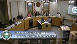 Screenshot from the Feb. 6 Board of Supervisors meeting.