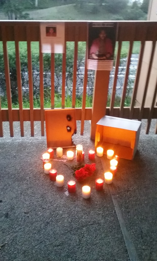 Candles lit in honor of David Josiah Lawson - LINDA STANSBERRY