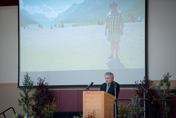 Allan Katz kicks off the memorial of Herrmann Spetzler. - MARK MCKENNA
