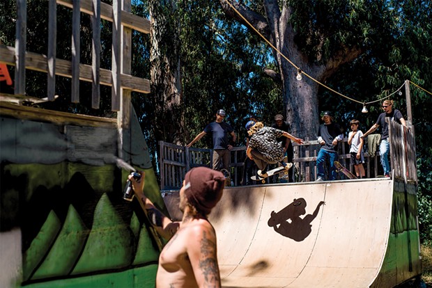 Graffiti artist Toenail at a fundraising skate competition held in June of 2019.