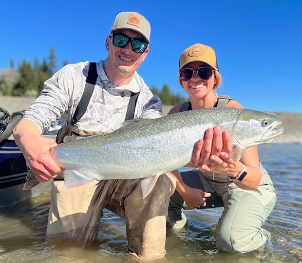 Grant Newnom and Elise Aileen, of the Santa Rosa area, landed a nice Eel River steelhead on a recent trip. The main stem Eel River is one of the few coastal rivers open to fishing.