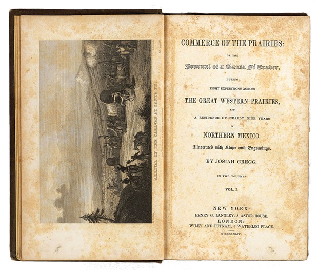 Title page of Josiah Gregg's Commerce of the Prairies, 1844.