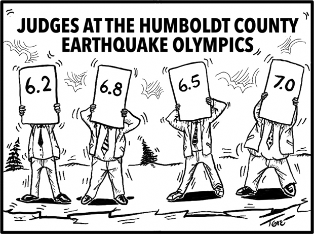 Judges at the Humboldt County Earthquake Olympics