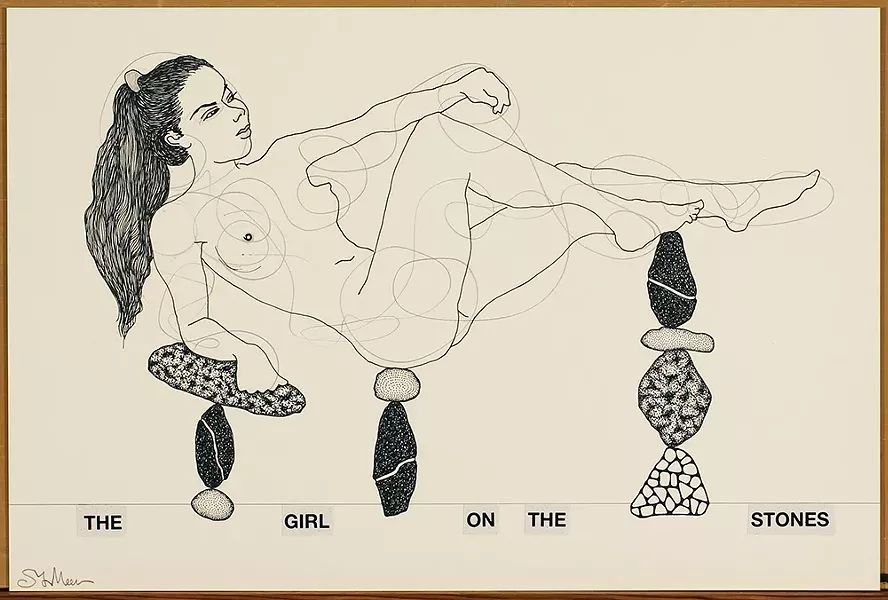 Steven Vander Meer's "The Girl on the Stones," graphite and India ink on paper, 2018. - COURTESY OF THE ARTIST