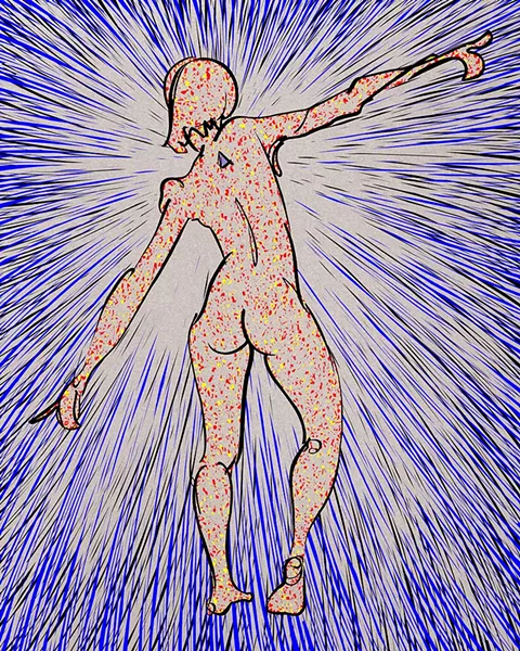 Steven Vander Meer's "The Girl with the Triangle Tattoo," digital print on aluminum, 2018. - COURTESY OF THE ARTIST
