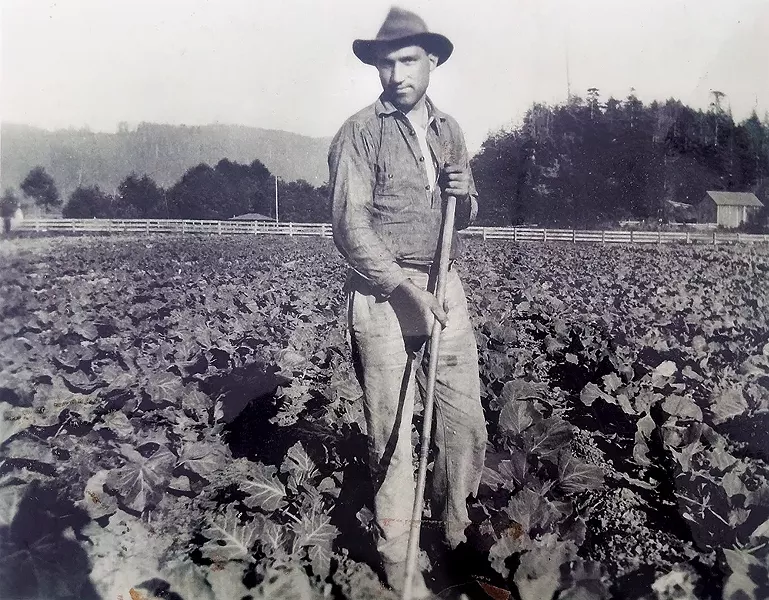 Paul Giuntoli's grandfather Giovanni Giuntoli on the family farm. - COURTESY OF PAUL GIUNTOLI