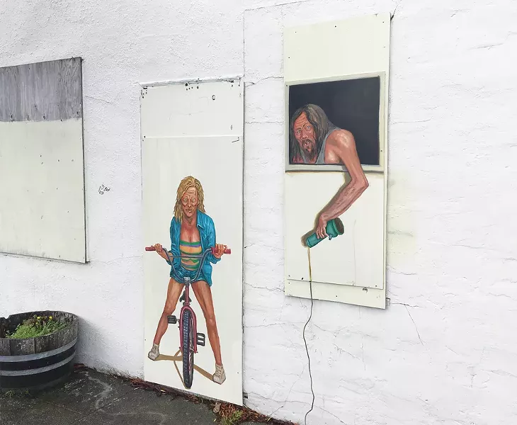 An untitled painting, now gone, from Jesse Weidel's Heroin Hilton series. - PHOTO BY JESSE WIEDEL