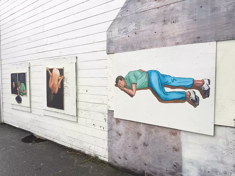 An untitled painting, now gone, from Jesse Weidel's Heroin Hilton series. - PHOTO BY JESSE WIEDEL