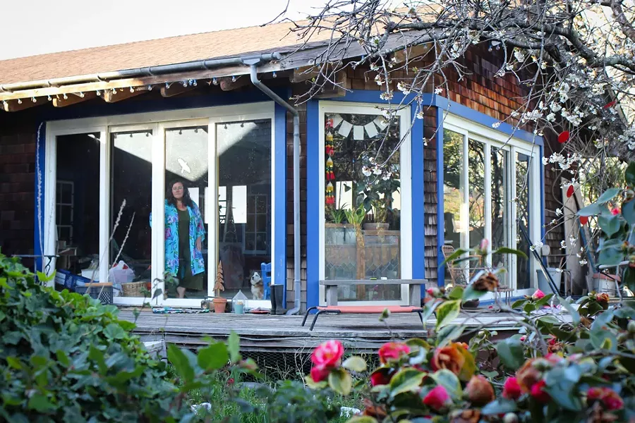 "Gina is a friend and an incredible artist whose perspective I continually take refuge in and inspiration from. She actually came up with the name 'Sheltering in Places.' This is a picture of her outside of her studio. Many artists crave isolation to create but now we are isolating in the face of a pandemic — how is this going to change the landscape for artists? The arts are now facing unprecedented impact." - JANESSA JOHNSRUDE'S