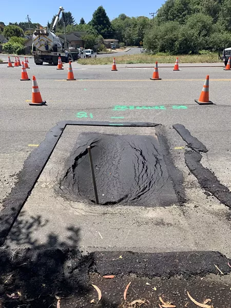 Sinkhole on Myrtle Avenue in Eureka. - CITY OF EUREKA