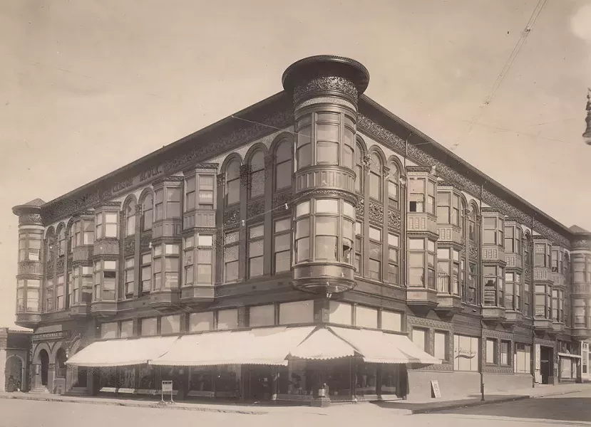 Left: William Carson intended his Carson Block building, built in 1892, to add sophistication and inspiration to Eureka, a scrappy seaside town. - PHOTO COURTESY OF BILL HOLE