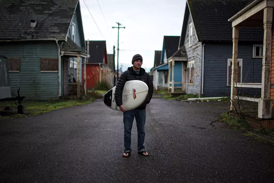 Jhon Bonham heading to the beach by the former logging town of Samoa. - ROCKY ARROYO