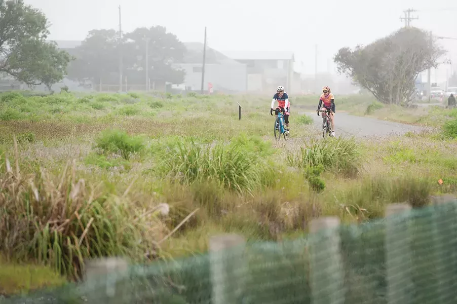 Cyclists enjoying the new trail. - PHOTO BY MARK MCKENNA