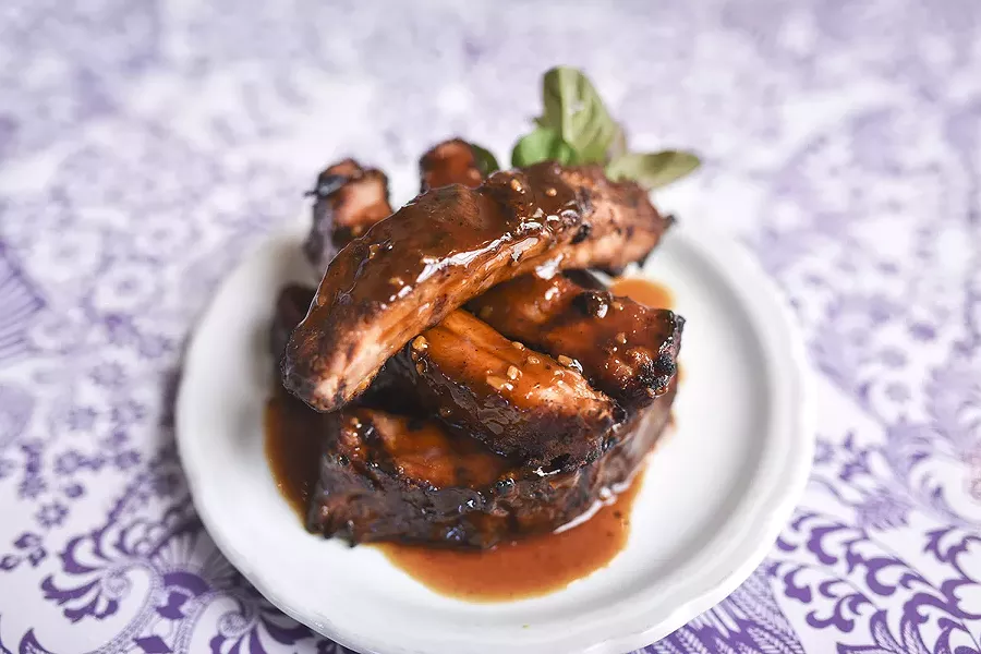 Ribs at Bless My Soul Café. - DREW HYLAND