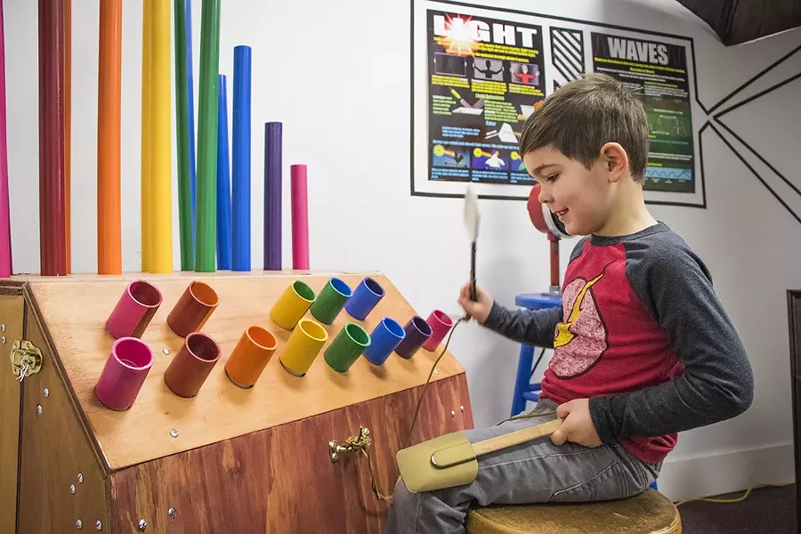 Hitting notes at Redwood Discovery Museum. - JILLIAN BUTOLPH