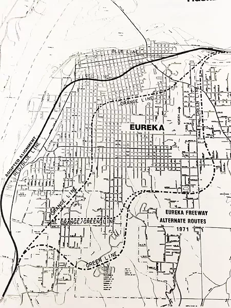 Some historic proposed reroutes of U.S. Highway 101. - CALTRANS