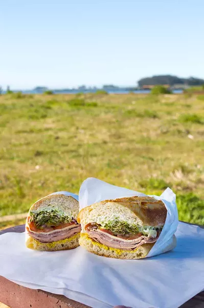 The five-meat Italian combo on the Eureka Waterfront trail. - AMY WALDRIP