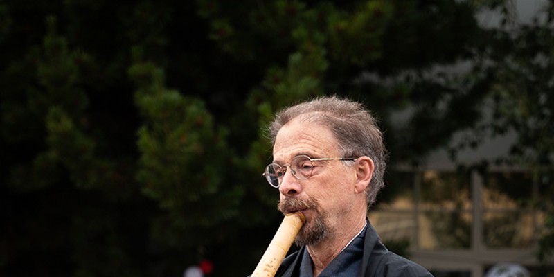 Obon Festival in Arcata Rick Kruse plays a Shakuhachi flute at the opening of the Obon festival in Arcata. Photo by Dave Woody