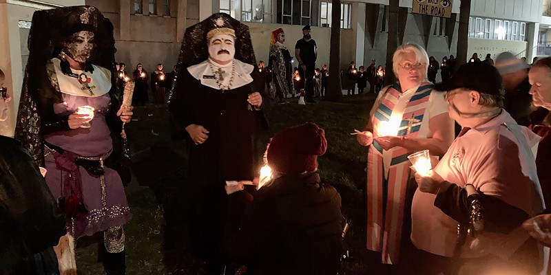 A candlelight vigil following the mass shooting at an LGBTQ+ club in Colorado Springs, held at the Humboldt County Courthouse on the evening of Nov. 20.