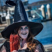 3rd annual Witches Paddle 2022 Witches Dance member Christine Fiorentino, of Eureka, got ready to perform at the start of the Witches Paddle event. Photo by Mark Larson