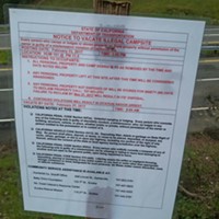 A notice posted near a homeless camp on U.S. Highway 101 near Garberville telling people to be out by Feb. 27, the date of the Point in Time Count.