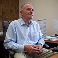Humboldt County Public Defender David Marcus in his sparsely decorated Eureka office.
