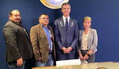Yurok Tribal Leaders Attend Feather Alert Bill Signing