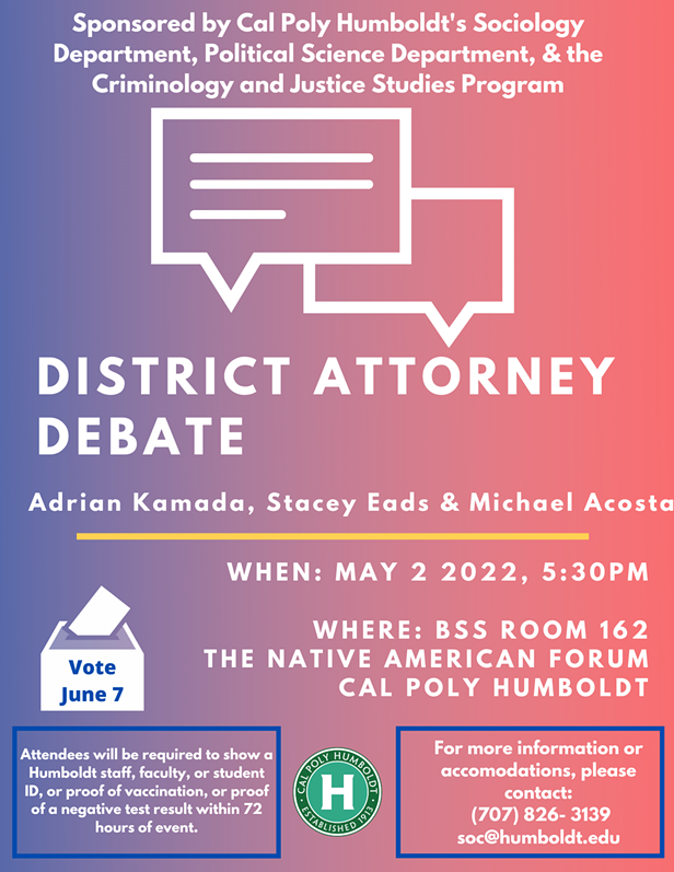 District Attorney Debate at Cal Poly Humboldt - Vimarsana News
