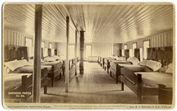 I.G. DAVIDSON, COURTESY OF PACIFIC UNIVERSITY - A view of the boy's dormitory in the Forest Grove Indian Training School, circa 1881, before the school was renamed Chemawa Indian School.