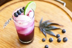 PHOTO BY AOIFE MOLONEY - Blueberry Muffin terpenes bring the strain's flavor (not the high) to a sparkling berry and lavender mocktail.