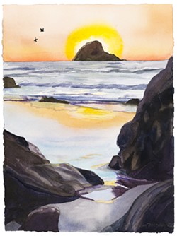 Sugarloaf Rock by Maureen McGarry - Uploaded by Trinidad Art Gallery