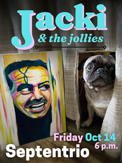 Jacki's original "The Shining" painting with a side of Flo the Pug. - Uploaded by James Forrest