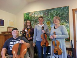 L to R: Mark Creaghe, violoncello; Gwen Post, violin; Holly MacDonell and Julie Fulkerson, violins.