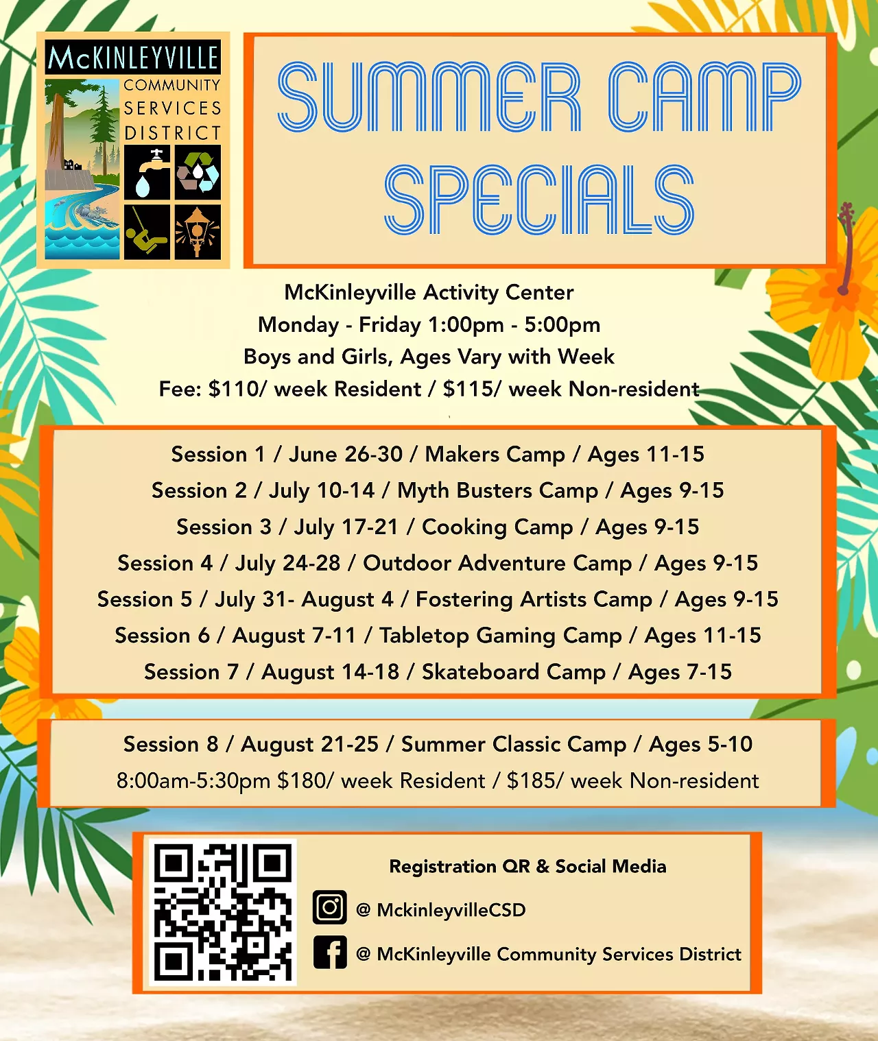 McKinleyville Specialty Camps McKinleyville Activity Center General