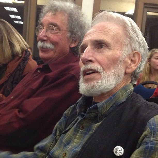 The Humboldt writers Jerry Martien, and Jim Dodge about to read from his work - BOB DORAN