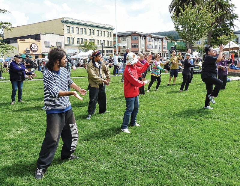 World Tai Chi Healing Day was celebrated in more than 70 countries on April 26. In Humboldt it was marked by a morning of movement on the Arcata Plaza during the North Coast Growers Association's Farmers Market. - PHOTOS BY BOB DORAN