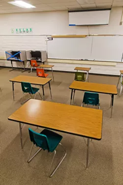 MANDATORY Some school districts—including Paso Unified, Santa Maria Joint Union, and Santa Maria-Bonita—are requiring that instructors teach from their empty classrooms, at least partly. - FILE PHOTO BY JAYSON MELLOM
