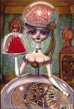 ARTIFICIAL INTELLIGENCE This 4-by-6-inch mini print, titled Artificial Intelligence, is just one of the unique, spooky items up for sale in Bob Doucette's Creepy Crafters shop. - COURTESY IMAGE BY BOB DOUCETTE