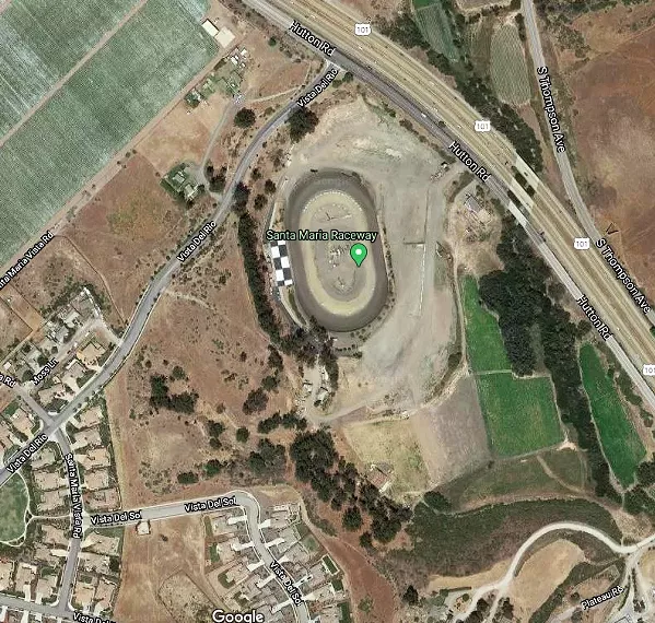 NOISY NEIGHBORS The Santa Maria Raceway has been hosting stock car races for years, but neighbors up the road on Vista Del Rio say the venue's recent addition of concerts and other events is causing a nuisance. - SCREENSHOT FROM GOOGLE MAPS