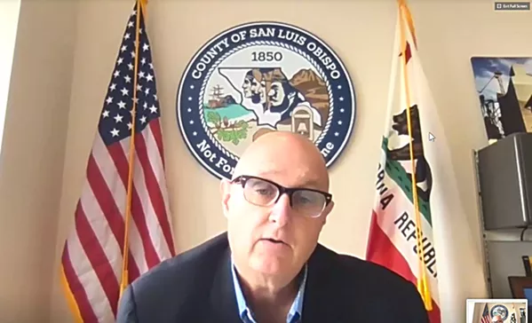 PUSH THE LIMIT SLO County 1st District Supervisor John Peschong explains his support for a $25,000 donation limit for campaign contributions to county candidates. - SCREENSHOT COURTESY OF SLO COUNTY