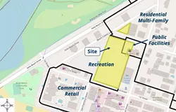 NON-COMPLIANT A county map shows where several Port San Luis Harbor District seatrain containers are currently being stored and how the land is zoned. - SCREENSHOT FROM PLANNING COMMISSON STAFF REPORT