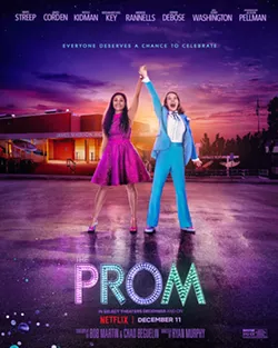 GLAMOUROUSLY INCLUSIVE Three Broadway stars get off their high horse to help Emma (Jo Ellen Pellman), who wishes to be accepted for who she is and take her girlfriend to the prom. - PHOTO COURTESY OF NETFLIX