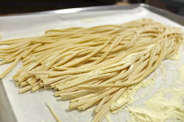 FRESH Spaghetti alla chitarra is the base for many delicious things, including one of Chef Antonio's recent creations, which included littleneck clams, smoked butter, chili flakes, lemon, and garlic - PHOTO COURTESY OF CHEF ANTONIO'S ITALIAN KITCHEN