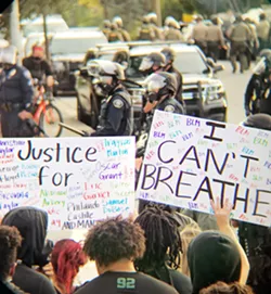 REFLECTION The SLO City Council discussed the findings of an after-action police report focused on a Black Lives Matter protest last year on June 1 (pictured). - PHOTO BY PETER JOHNSON